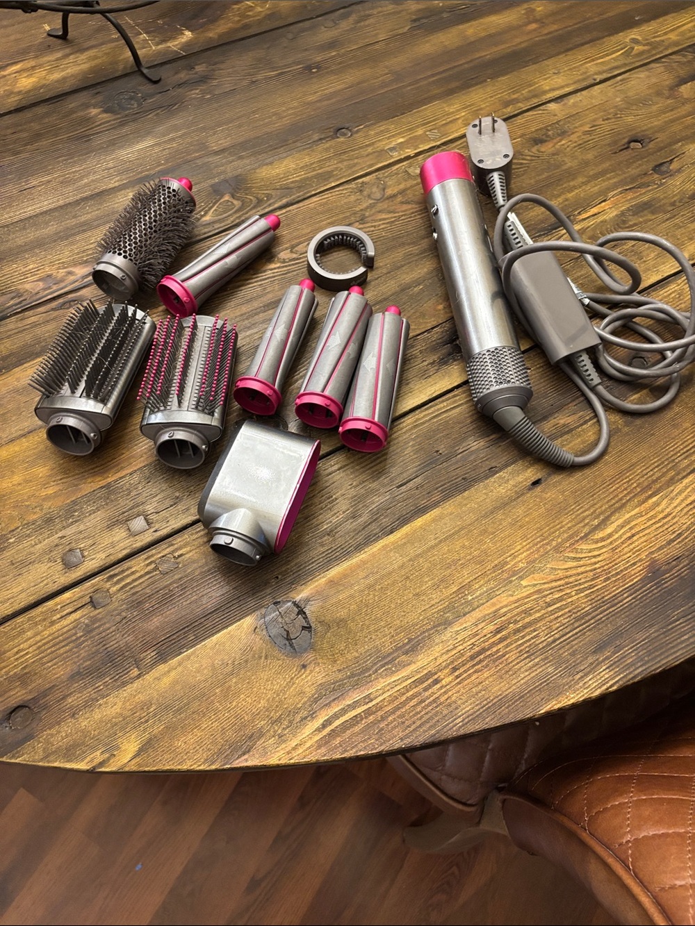 Dyson Silver and Pink Hair Styler Attachment Set